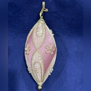 Victorian Pink Teardrop Christmas Ornament